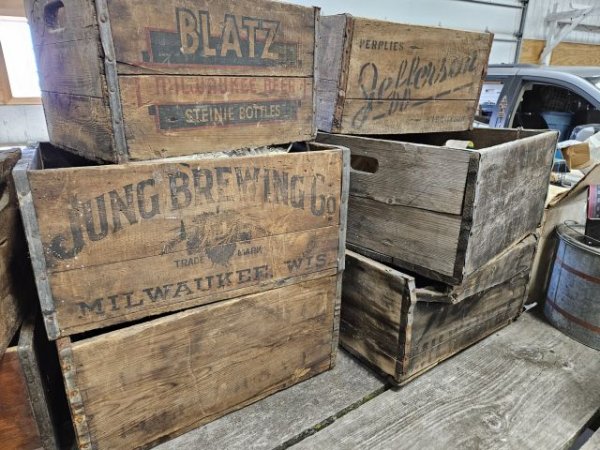 Antique BLATZ Wood Beer Crate Case Box